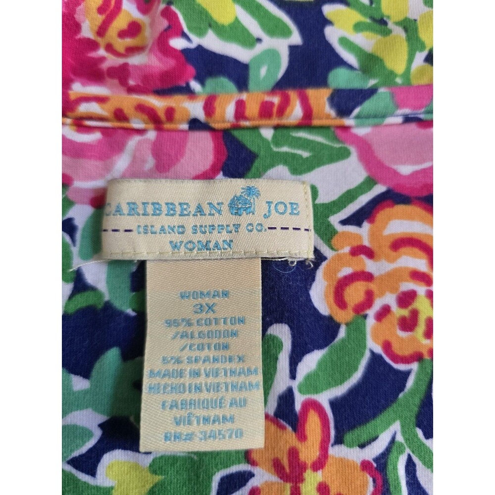 Tropical Coastal Caribbean Joe Floral Short Sleeve Polo Size 3x - Picture 3 of 7